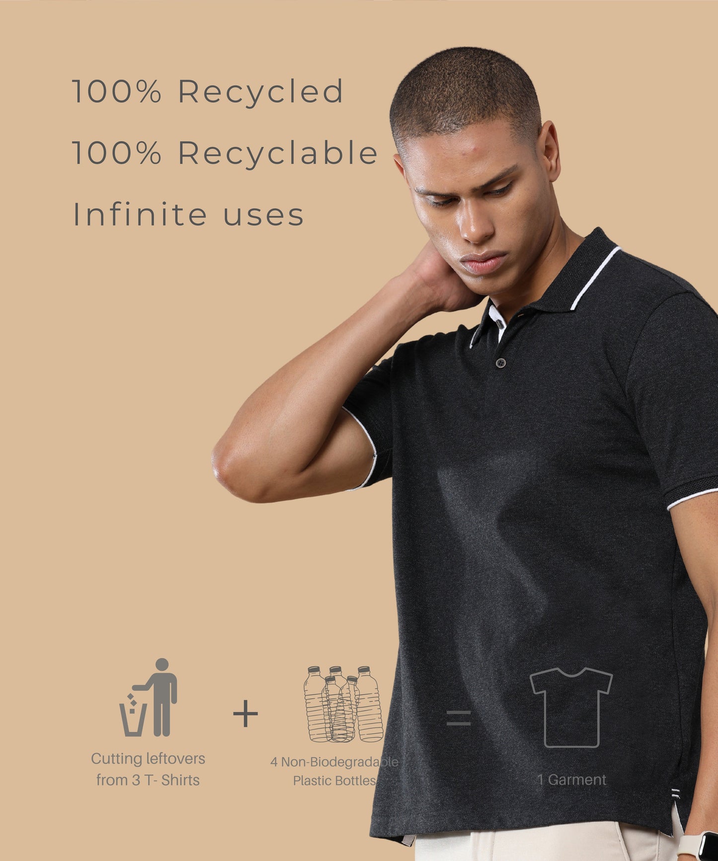 Charcoal Black - Classic Polo T-shirt